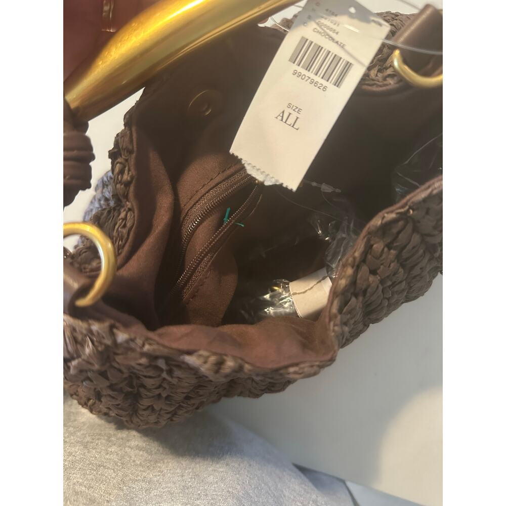 Anthropologie Raffia Purse with Gold handle - Picture 6 of 6